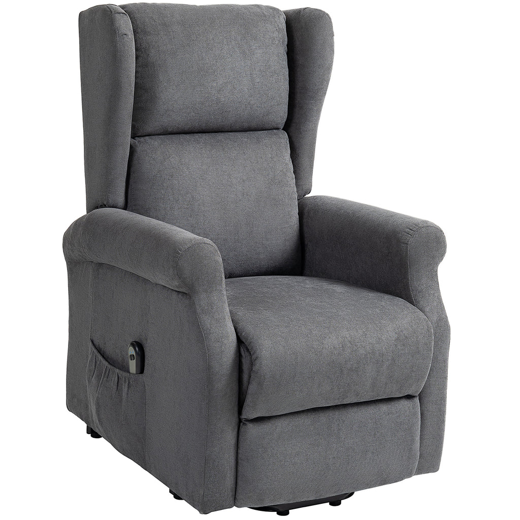 Relaxsessel, Aufstehhilfe, Liegefunktion, bis 200kg, 72,5x94x109cm, Dunkelgrau