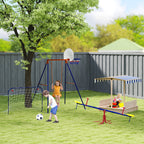 Sandkasten Kinder 106x106 cm Höhenverstellbar Abdeckung Blau