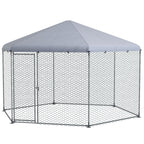 Chicken Coop for 10-15 Chickens, Hens, Rabbits, Ducks, Outdoor Garden Chicken Run, 4 x 3.5 x 2.6m