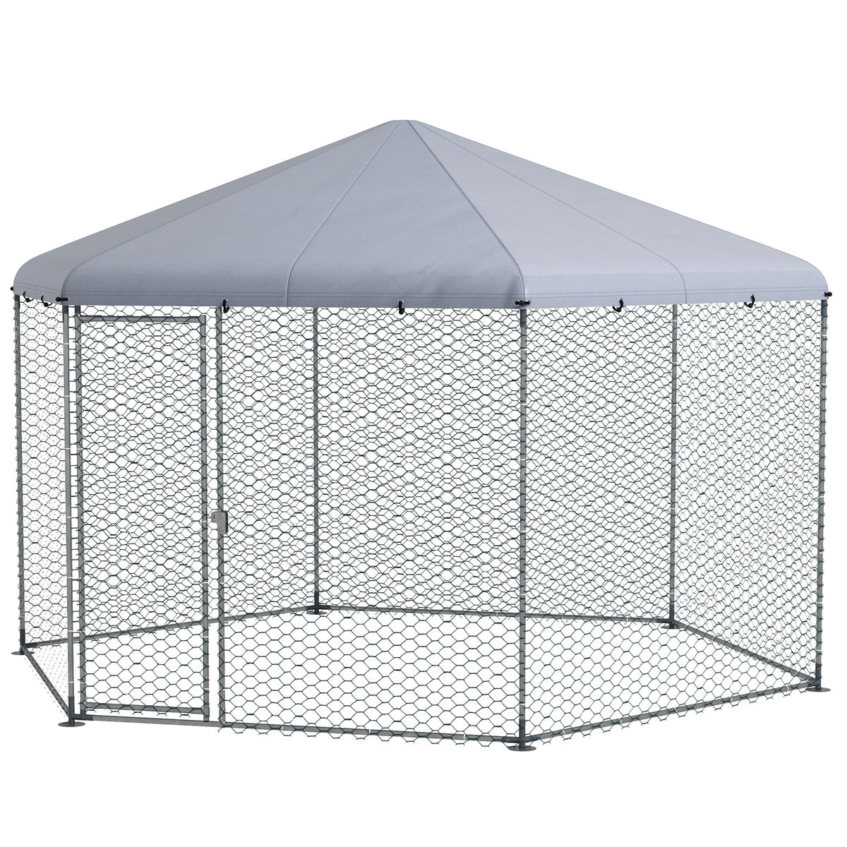 Chicken Coop for 10-15 Chickens, Hens, Rabbits, Ducks, Outdoor Garden Chicken Run, 4 x 3.5 x 2.6m