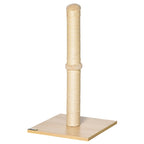 Kratzsäule 60 cm hoch Kratzstamm für Katzen bis 5 kg, Kratzbaum mit Sisalseil, Beige+Eiche