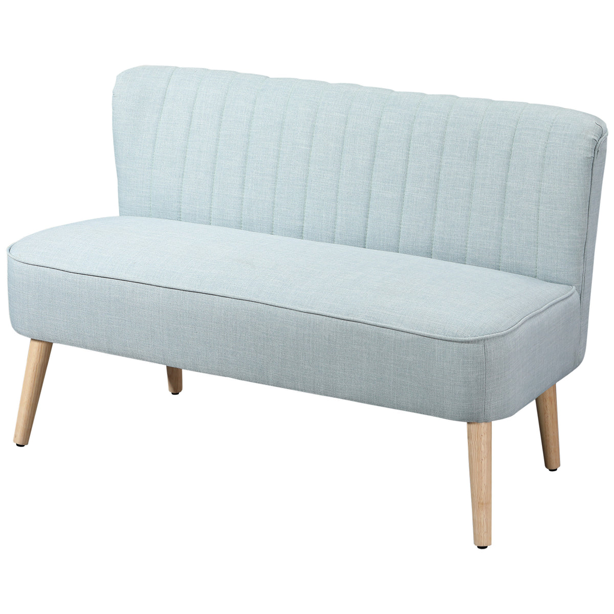2-Sitzer Sofa, weiche Polsterung, pflegeleichter Bezug, bis 220 kg, 117 x 56,5 x 77 cm, Hellgrün