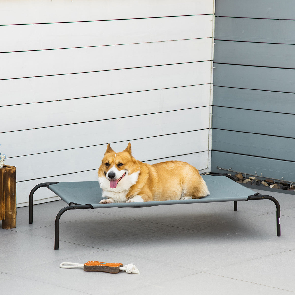 Hundebett Outdoor Hundeliege Katzenbett Haustierbett Schlafplatz mit Ersatzbezug 110 x 68 x 20 cm