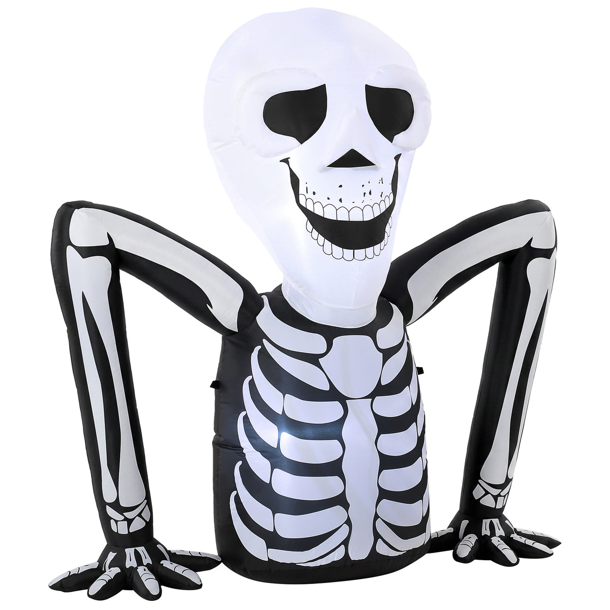 Aufblasbares Halloween-Skelett, aus dem Boden kriechend, mit LED-Lichtern, gruselige Deko für Innen- und Außenbereich