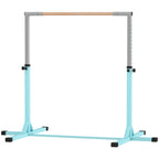 Height Adjustable Gymnastics Horizontal Bar for Kids, Children Junior Kip High Bar Fitness, Light Blue