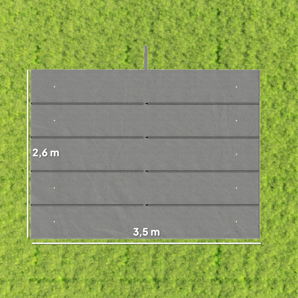 Retractable Pergola Cover, 3.5 x 2.6 m Replacement Canopy Fabric for 4 x 3 m Frame, Roof Top Only, Light Grey