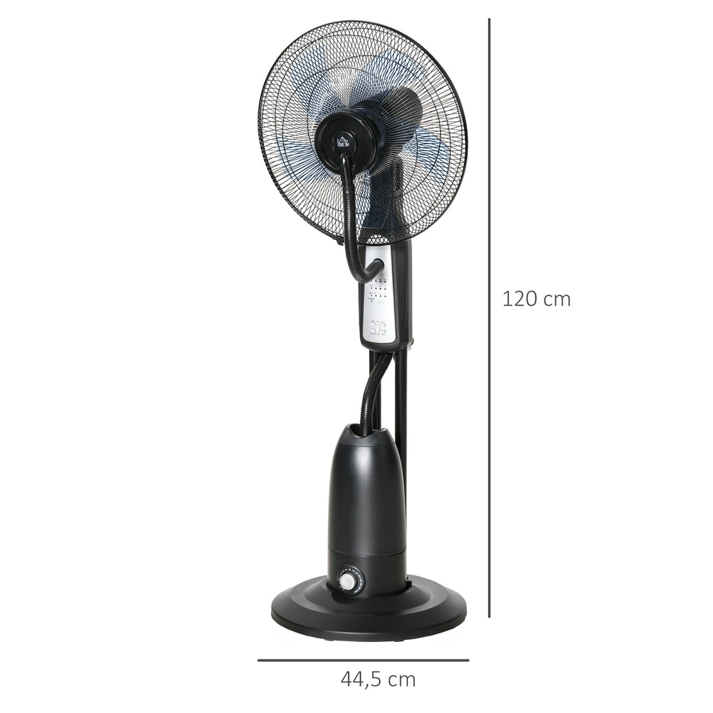 Standventilator, Luftbefeuchter, mit 2,8L Tank, 3 Modi, Fernbedienung, mobil, schwarz, Ø44,5 x 120 cm