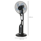 Standventilator, Luftbefeuchter, mit 2,8L Tank, 3 Modi, Fernbedienung, mobil, schwarz, Ø44,5 x 120 cm