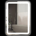 Badezimmerspiegel, beleuchtet, Touch-Steuerung, beschlagfrei, dimmbar, 3 Lichtfarben, 50x70, Silber