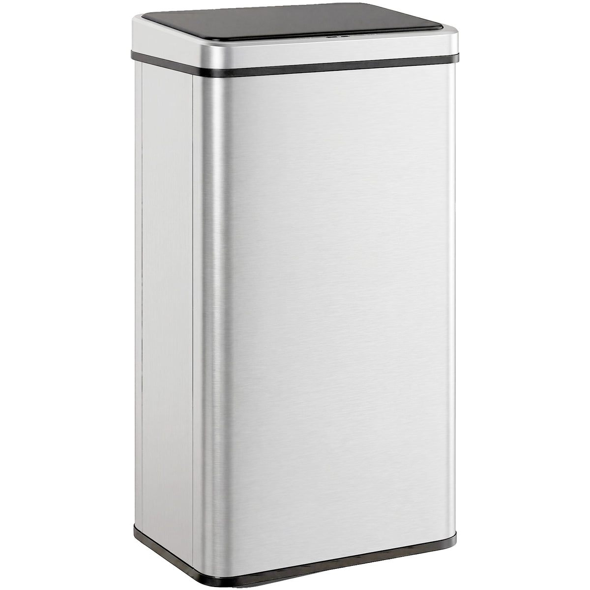 Sensor Mülleimer 50L Edelstahl Automatischer Mülleimer mit Soft-Close-Deckel Bewegungssensor 35,5 x 26 x 67 cm Silber