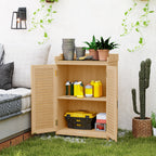 Gartenschrank Holz, Geräteschuppen mit Arbeitsfläche, wetterfest Geräteschrank, 65,5x40x98,5cm Gelb