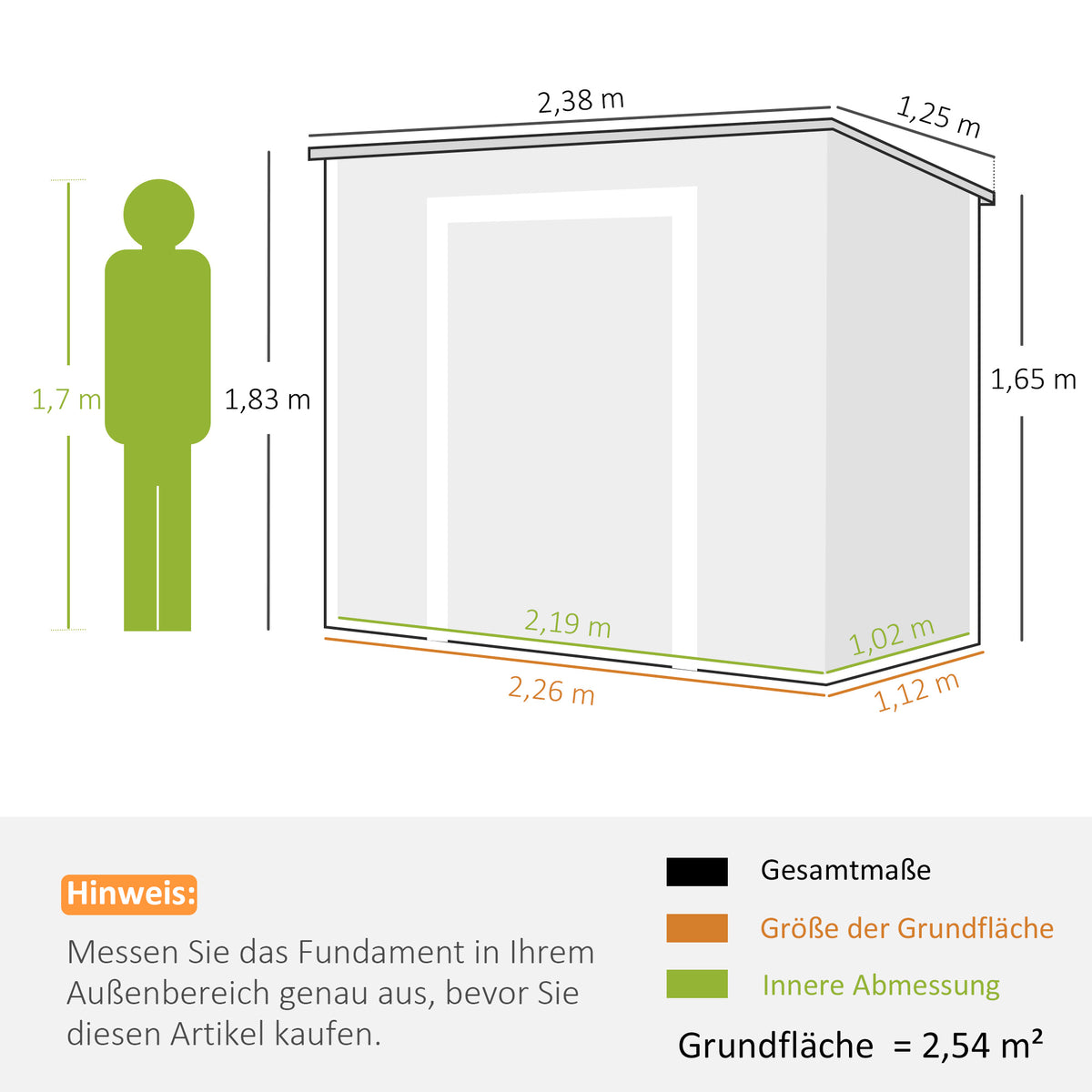 2,4 x 1,3 m Gartenschuppen, Kunststoff-Gartenhaus mit Boden, Fenster, verschließbare Türen, für Garten, Terrasse, Grau