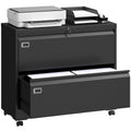 Rollcontainer mit 2 Schubladen abschließbar Aktenschrank mit verstellbarem Hängeregistratur 90 x 40 x 77,4 cm Schwarz