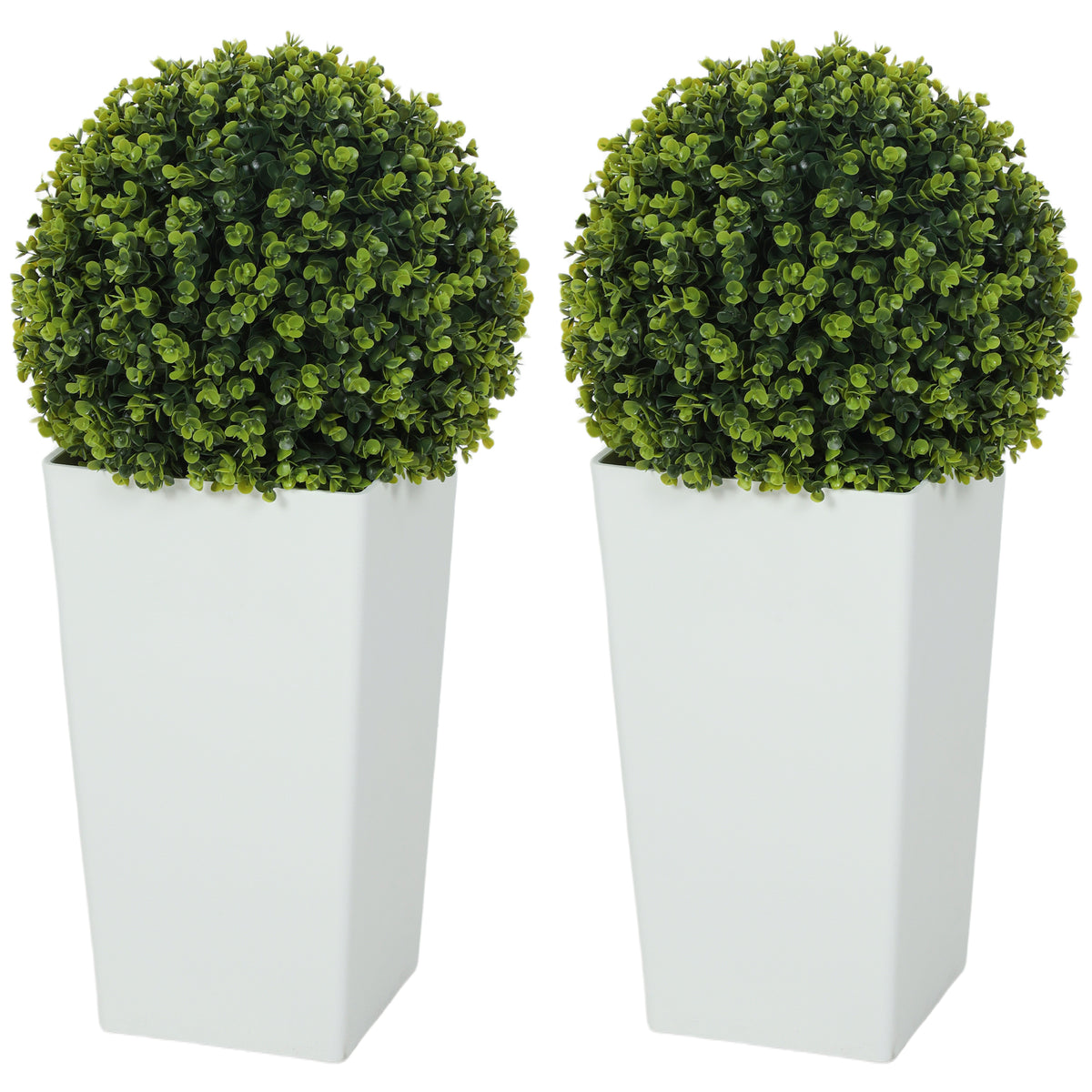 2er-Set Künstlicher Eukalyptuskugeln 65 cm Kunstpflanze mit UV-Schutz, 330 Blättern im Topf, Grün