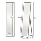 LED Ganzkörperspiegel, 40 x 160 cm, Touch-Steuerung, dimmbar, 3 Farben, Grau