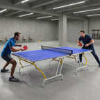 Tischtennisplatte, klappbar, inkl. 2 Schl?ger, 3 B?lle, Netz, Indoor, Metallgestell, 274x152x76cm, Blau