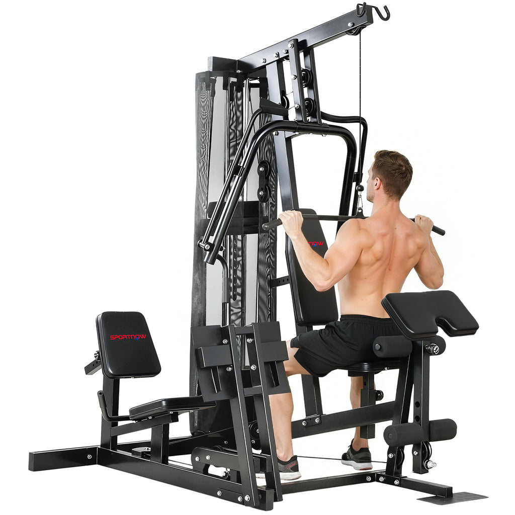 Kraftstation Fitnessstation mit Latzug Butterflystange 65kg Gewichten Seil bis zu 120kg