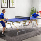 Tischtennisplatte, klappbar, inkl. 2 Schl?ger, 3 B?lle, Netz, Indoor, Metallgestell, 274x152x76cm, Blau