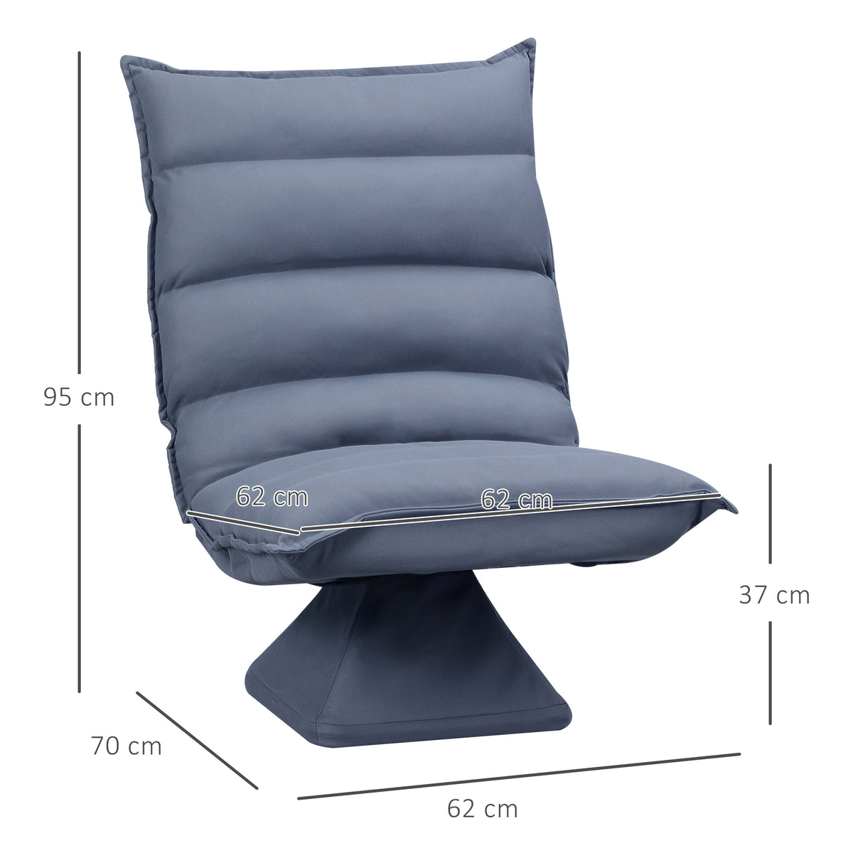 Sessel, drehbar, neigbare R¨¹cklehne, Lederoptik, Stahlrahmen, grau, 62 x 70 x 95 cm