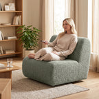 Sessel Drehbarer Loungesessel mit Chenille-Optik, Breiter Sitzfläche