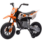 Elektro-Motorrad f¨¹r Kinder, 12V Kindermotorrad mit Musik, Kinderfahrzeug mit Trainingsr?dern, 3-6 Jahre, Orange