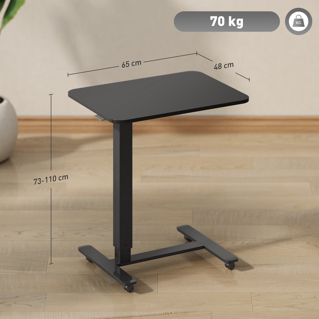Stehpult H?henverstellbar inkl. 4 Rollen C-Form 65?cm x 48?cm x 70-110 cm Schwarz