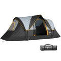 5 Man Camping Tent, Large Tunnel Tent, Water Resistant Hiking Shelter with Groundsheet and Carry Bag, Black