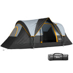 5 Man Camping Tent, Large Tunnel Tent, Water Resistant Hiking Shelter with Groundsheet and Carry Bag, Black