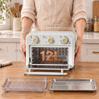 Heißluftfritteuse 12 Liter Mini Backofen mit Umluft 5 Programme