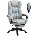 Verstellbarer Drehstuhl mit Fu?st¨¹tze, Kopfst¨¹tze, Massagefunktion, Kunstleder, 68,5x68,5x113-121cm