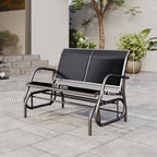 -Sitzer Schaukelstuhl Gartenbank mit Schaukelmechanismus bis 200 kg belastbar 120 x 70 x 85 cm Schwarz
