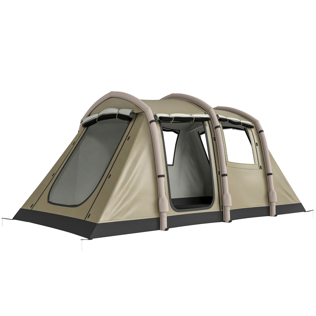Aufblasbares Zelt 2-4 Personen Schneller Aufbau Outdoor Zelt für Camping mit Luftpumpe Mesh Fenster Heringen Vordach