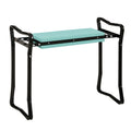  Kniebank für Gartenarbeit klappbar Gartenhocker Werkzeugtaschen Polsterung Kniehilfe belastbar bis 150 kg Arbeitshocker Gartenbank zum Knien & Sitzen 58 x 28 x 49cm Dunkelgrün
