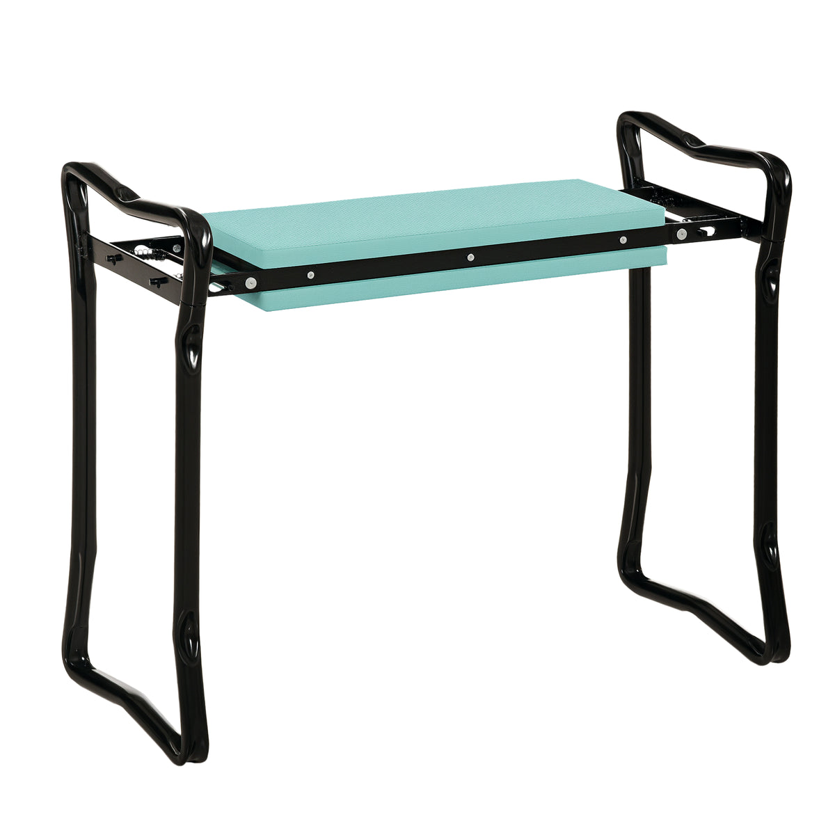  Kniebank für Gartenarbeit klappbar Gartenhocker Werkzeugtaschen Polsterung Kniehilfe belastbar bis 150 kg Arbeitshocker Gartenbank zum Knien & Sitzen 58 x 28 x 49cm Dunkelgrün
