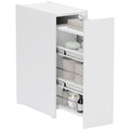 Schmaler Badezimmerschrank, Bodenschrank mit tiefer Schublade, Freistehender Badschrank, Spanplatte, Wei?