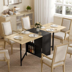 Klapptisch Esstisch Beistelltisch Eiche Metallrahmen Küche Wohnzimmer Dunkelholzfarbe+Schwarz