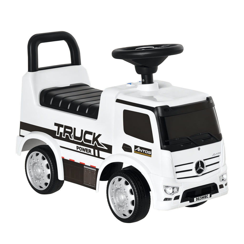  Compatible Kids Ride On Car Truck Mercedes Benz Licensed Toddler Foot To Floor Slider w/Under Seat Storage for 12 - 36 Months White