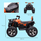 12V Kinderfahrzeug mit Vorwärts-, Rückwärtsfunktion, MP3-Musikplayer, Scheinwerfer, 3-8 km/h, 3-5 Jahre, Orange