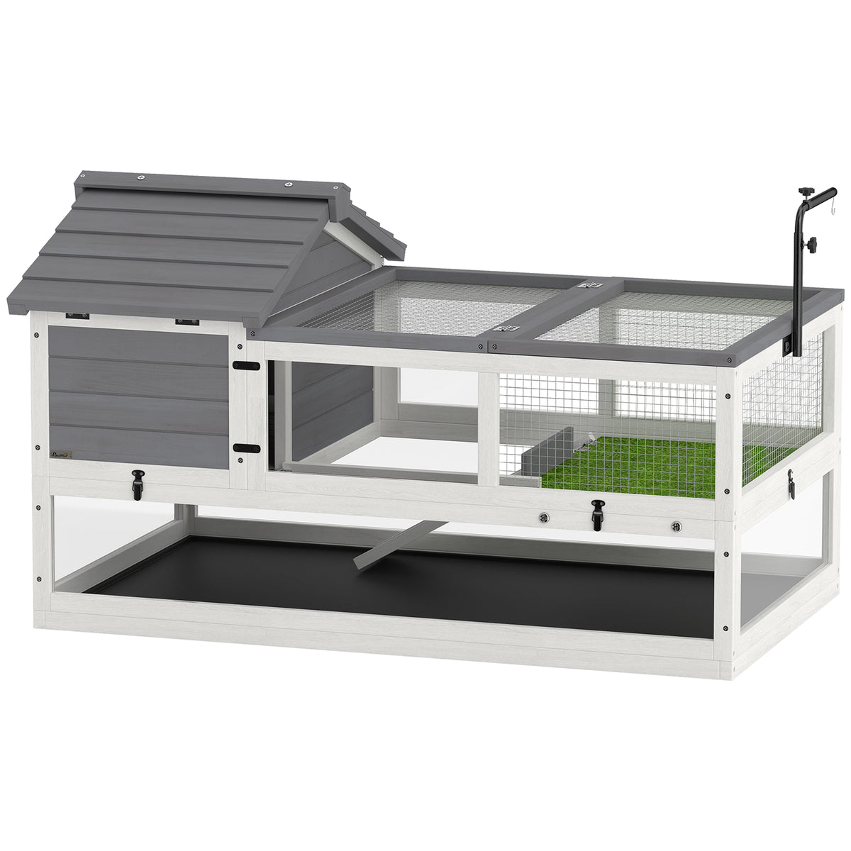 Schildkrötenhaus aus Holz Outdoor Terrarium 116x70,5x69,5cm Grau