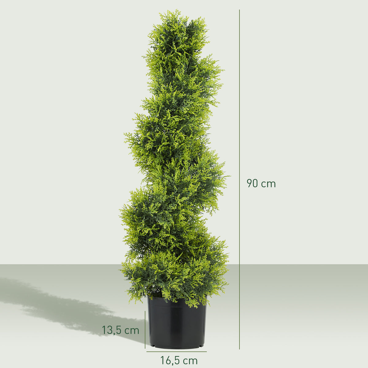 K¨¹nstliche Zypresse 90cm Kunstpflanze in Spiralform, Plastik K¨¹nstliche Pflanzen im Topf, Moderne Dekoration