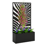 Metal Garden Bed for Garden with Trellis, Wall Mounted or Freestanding Raised Planter with Privacy Screen