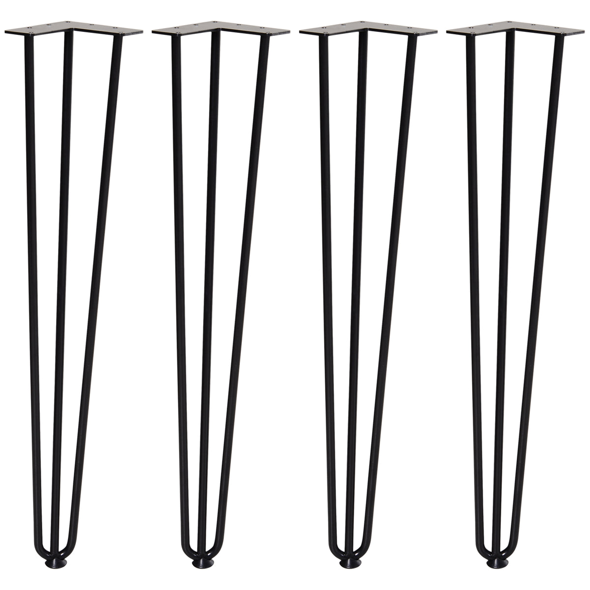 Tischbein-Set, 4 Stahl-Tischbeine, Gabel-Design, 40 kg belastbar, Schwarz