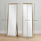 Ganzk?rperspiegel, flexibel platzierbar, 160 x 50 cm, Goldton