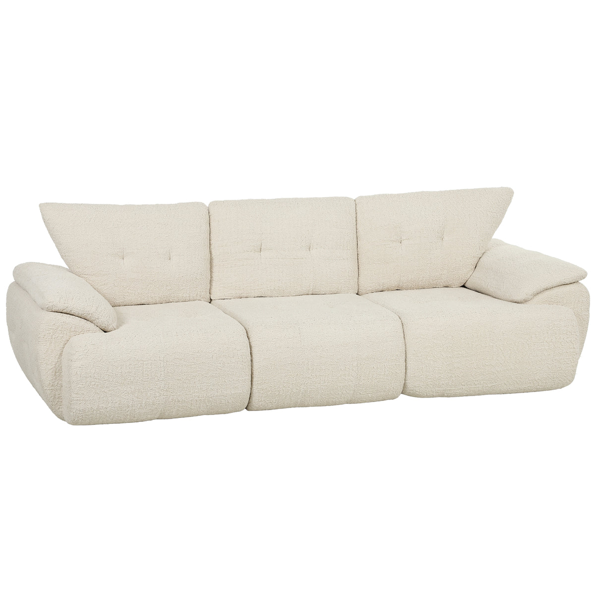 3-Sitzer-Sofa, 260 cm, Chenille, rahmenloses Modulsofa mit extra breiter, tiefer Sitzfläche, breiten Armlehnen