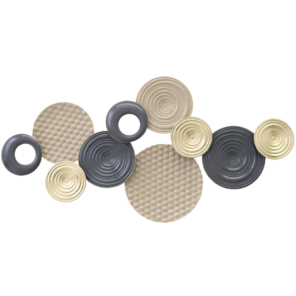 Metal Wall Art, Modern Hanging Wall Decor with Multi-Disc Design for Living Room Bedroom Dining Room