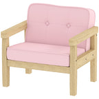 Kindersessel Kindersofa mit Kord-Optik, massiven Holzf¨¹?en Sessel aus Schaumstoff Kinderstuhl f¨¹r Kinderzimmer, Spielzimmer, 46,5 x 44 x 45 cm, f¨¹r Kinder 3-8 Jahre Rosa