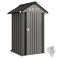 Metall Gerätehaus 1,17 m², Geräteschuppen mit Satteldach Lüftung Schloss Handschuhen, 122 x 121 x 192 cm