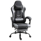 Ergonomischer Gaming Stuhl B¨¹rostuhl Schreibtischstuhl, Drehstuhl H?henverstellbar, Verstellbares Lendenkissen mit Fu?st¨¹tzen Schwarz 62x52x128 cm