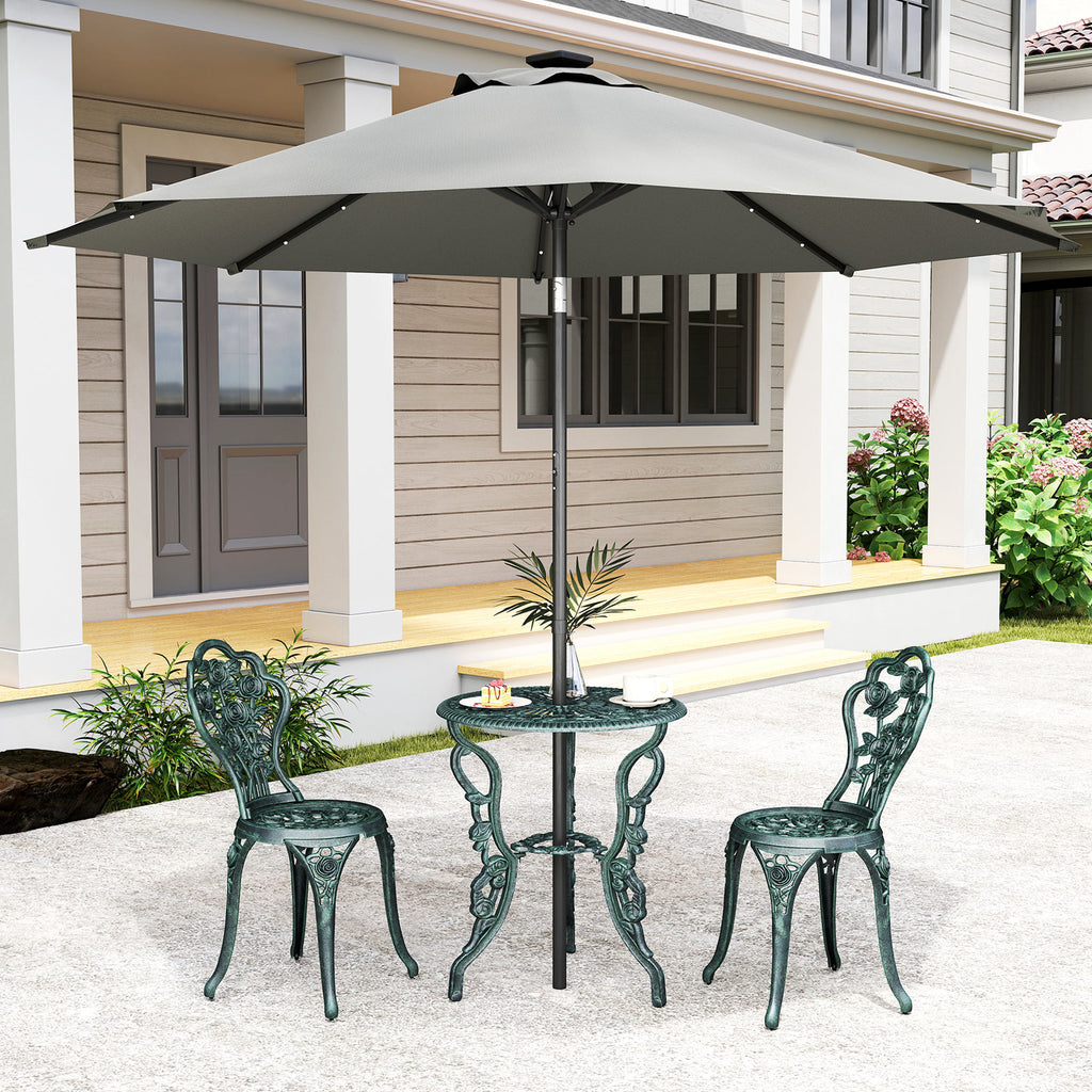 Bistroset Gartenset für 2 Personen Balkonmöbel Set Gussaluminium Antik Grün