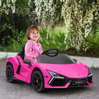 Elektroauto f¨¹r Kinder von 3-5 Jahren, sanfter Antrieb, fernsteuerbar, mit Hupe, Kunststoff und Metall, Rosa